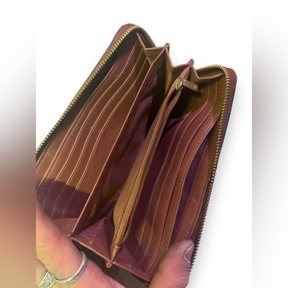 Fossil Caroline Stripe Zip Around Wallet Clutch W… - image 5